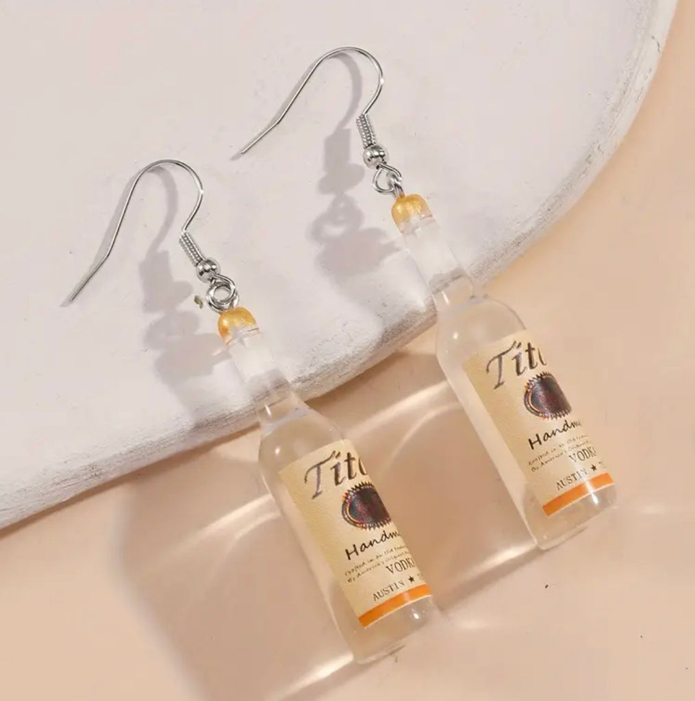 Miniature, Tito’s vodka bottle earrings - Enchantments Co.