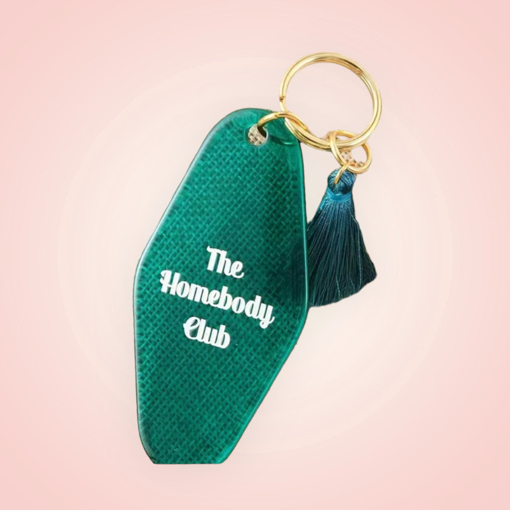The home buddy club at vintage motel room, key chain with tassels - Enchantments Co.