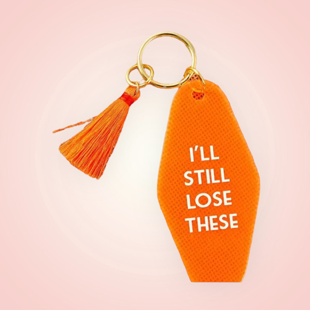 I’ll still lose these vintage motel room keychain bright orange - Enchantments Co.