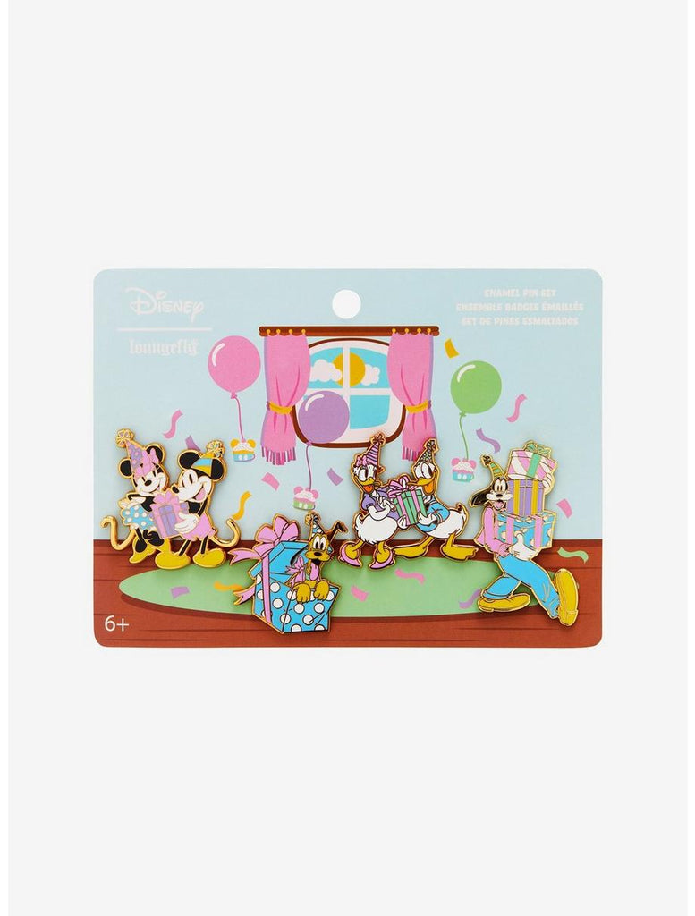 Loungefly Disney Mickey & Friends Birthday Party Enamel Pin Set - Enchantments Co.