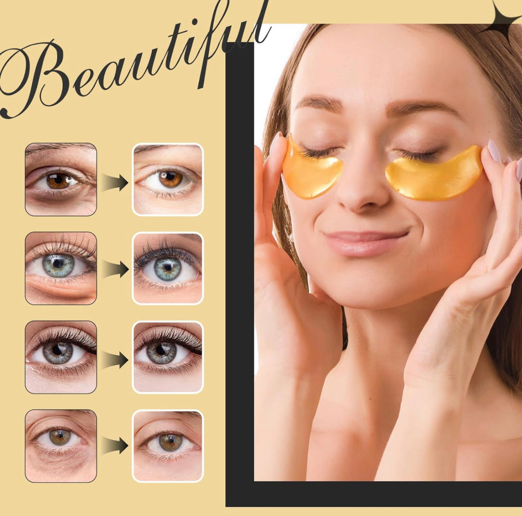 Adofect Under Eye Patch -Reduce Eye Bags -24K Gold Eye Mask Collagen Under Eye Gel Pads for Puffiness and Dark Circle, Wrinkle, Revitalize and Refresh Your Skin - Enchantments Co.