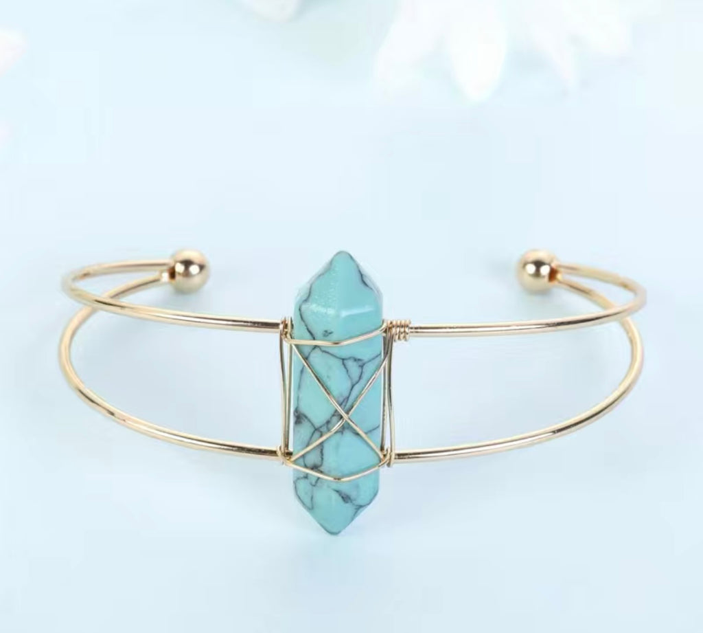 Turquoise stone adjustable bracelet - Enchantments Co.