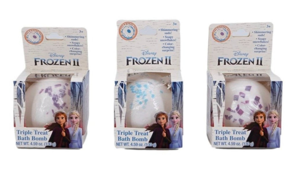3 set Disney Frozen II Triple Treat Bath Bomb Shimmering suds Elsa Anna Color Change - Enchantments Co.