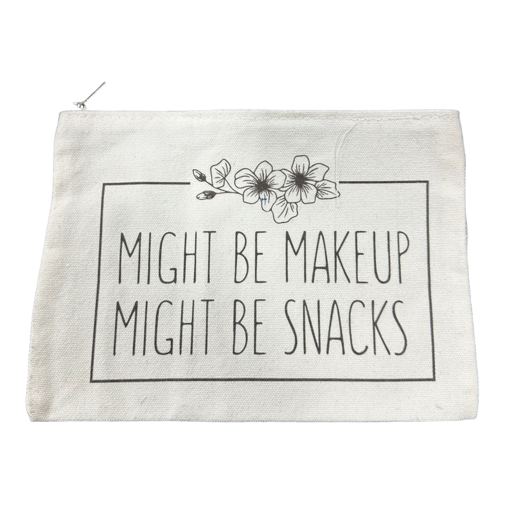 Might be makeup. Might be snacks canvas zipper bag - Enchantments Co.