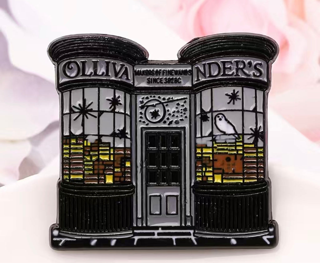 Ollivanders wand shop Harry Potter enamel pin - Enchantments Co.