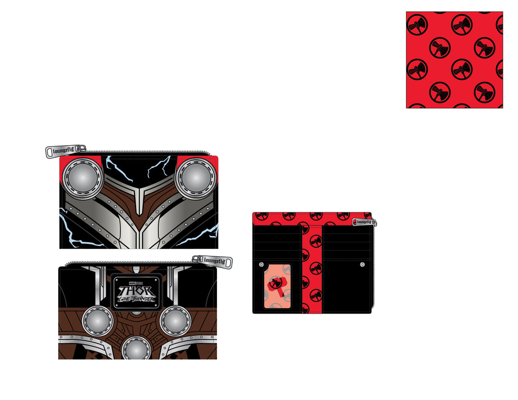 Loungefly Marvel Thor: Love and Thunder Glow in the Dark Cosplay Flap Wallet-Wallet-Loungefly-Nichole Madison Boutique - Morgantown, Indiana