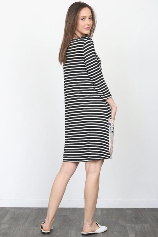 Amzie Striped Shift Dress-Dress-NicholeMadison-Nichole Madison Boutique - Morgantown, Indiana