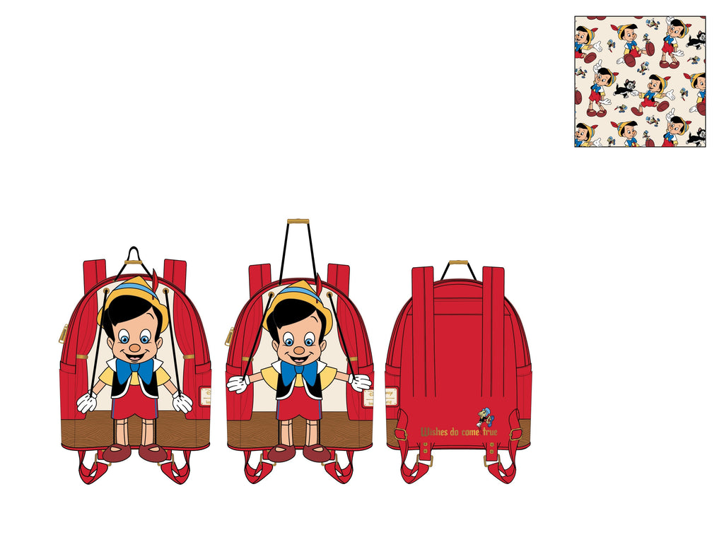 Loungefly Disney Pinocchio Marionette Mini Backpack-Backpack-NicholeMadison-Nichole Madison Boutique - Morgantown, Indiana