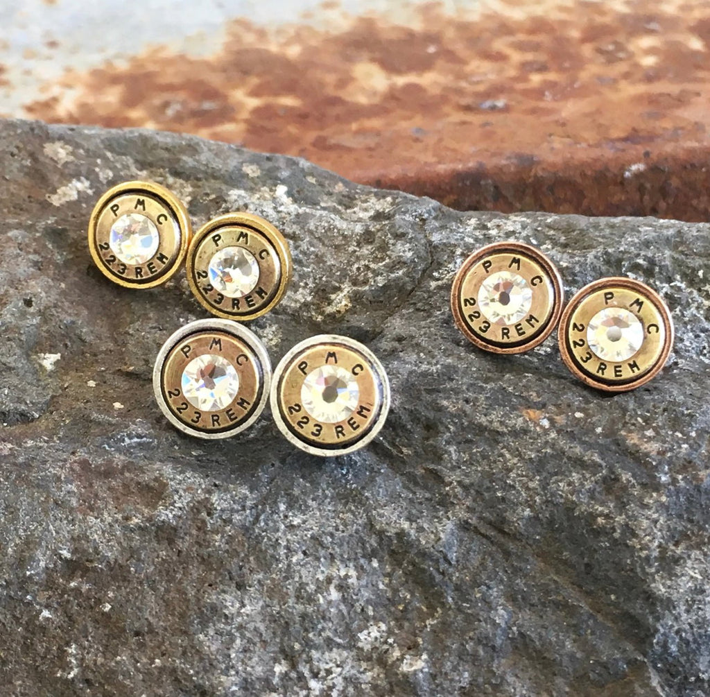 Bullet Stud Earrings-silver, copper, gold-Earrings-NicholeMadison-Nichole Madison Boutique - Morgantown, Indiana