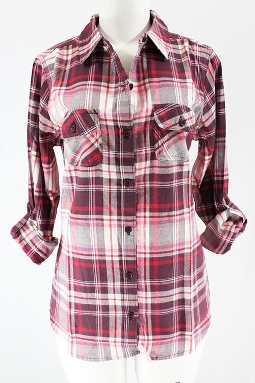 Flannel Shirts-Long Sleeve-NicholeMadison-Nichole Madison Boutique - Morgantown, Indiana