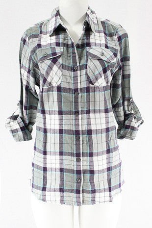 Flannel Shirts-Long Sleeve-NicholeMadison-Nichole Madison Boutique - Morgantown, Indiana