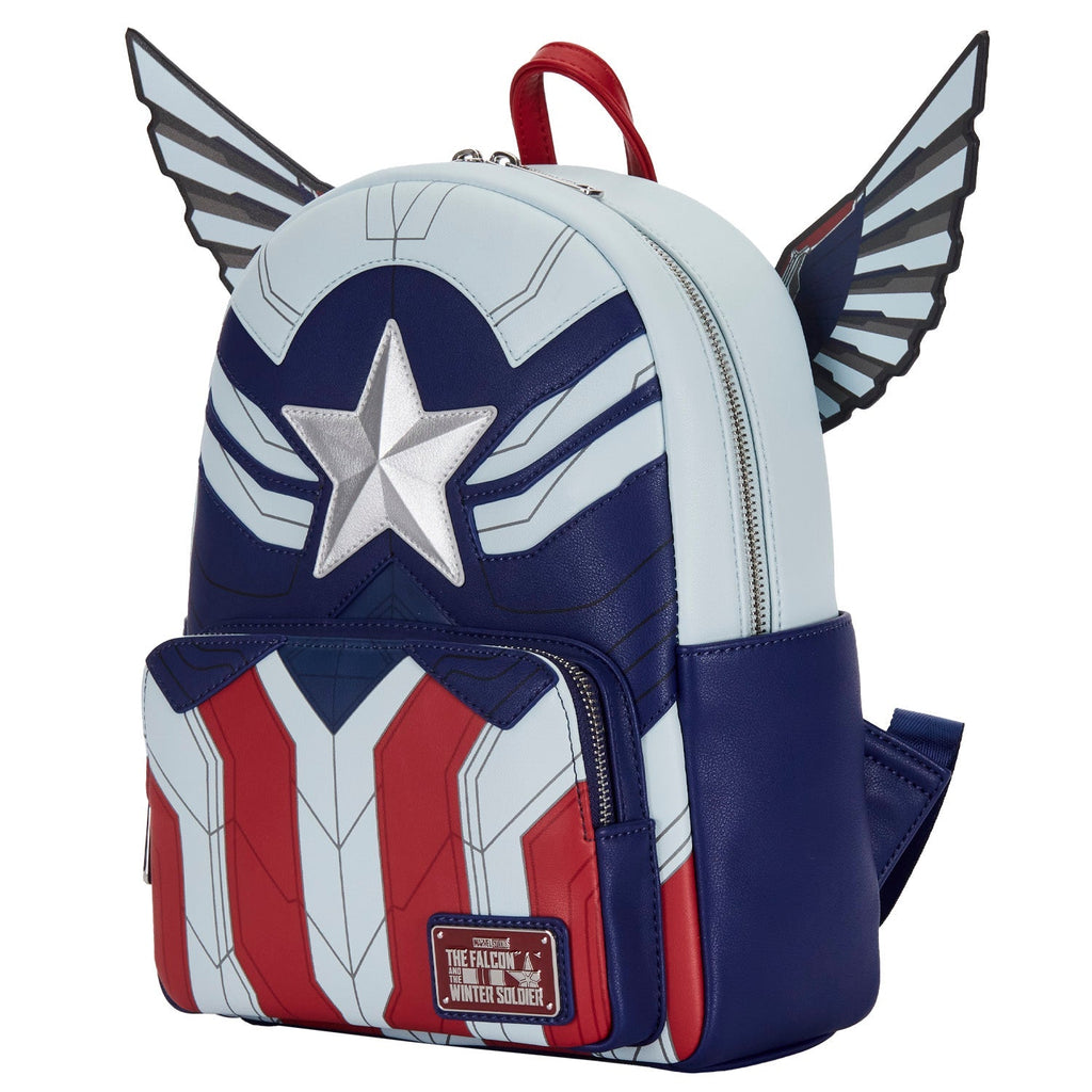 Loungefly Marvel Falcon Captain America Cosplay Mini Backpack-Backpack-NicholeMadison-Nichole Madison Boutique - Morgantown, Indiana
