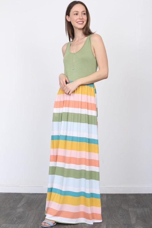 Hanna Sage Spring Maxi Dress-Dress-NicholeMadison-Nichole Madison Boutique - Morgantown, Indiana