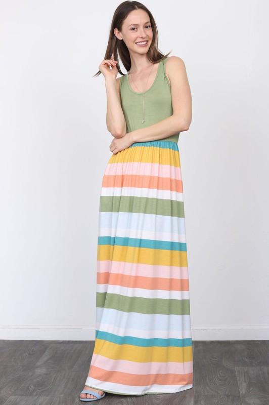 Hanna Sage Spring Maxi Dress-Dress-NicholeMadison-Nichole Madison Boutique - Morgantown, Indiana