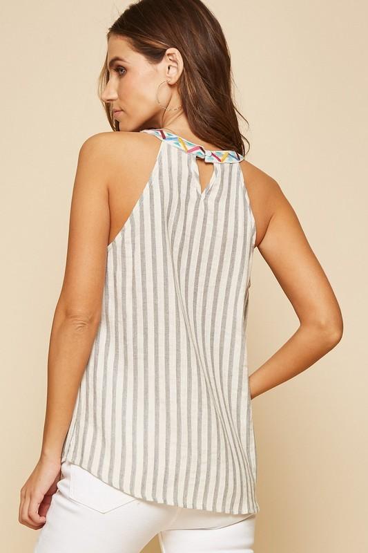 Harper Embroidered Tank Top-Tank-NicholeMadison-Nichole Madison Boutique - Morgantown, Indiana