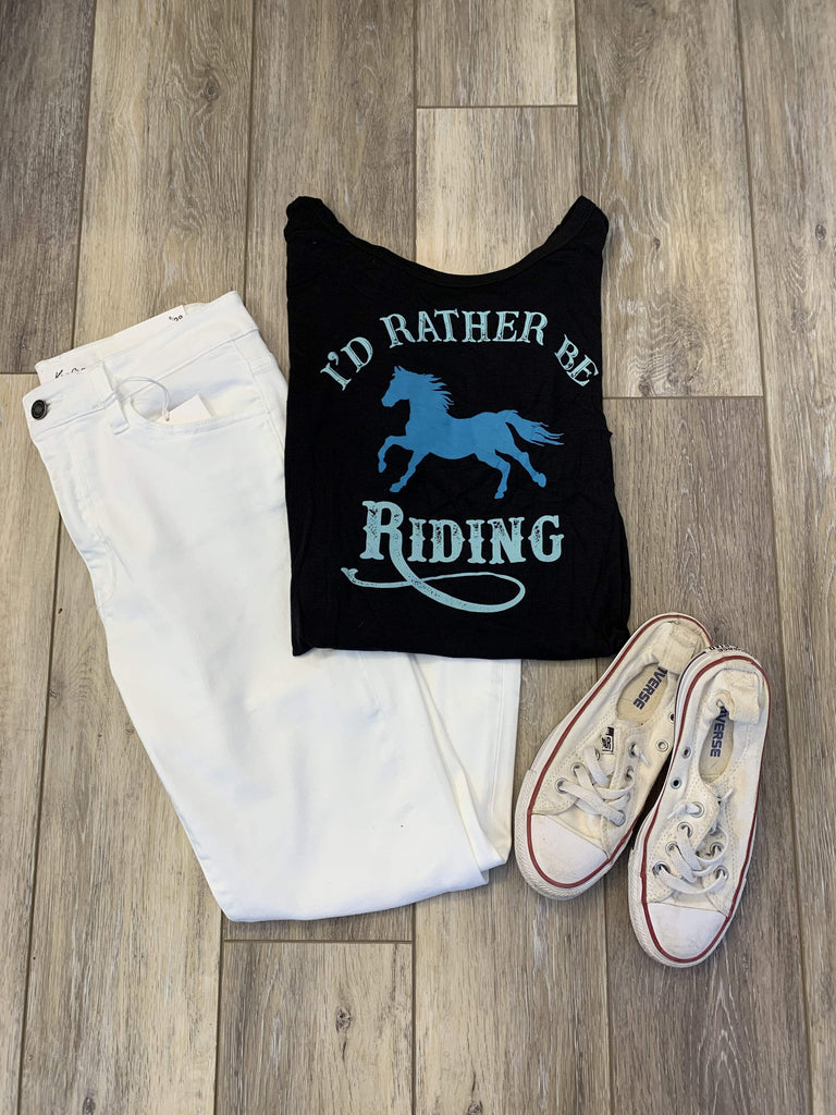 I'd Rather Be Riding-Graphic Tee-NicholeMadison-Nichole Madison Boutique - Morgantown, Indiana
