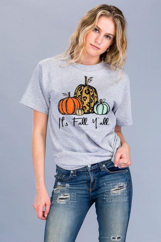 It's Fall Y'all Short Sleeve T Shirt-NicholeMadison-Nichole Madison Boutique - Morgantown, Indiana