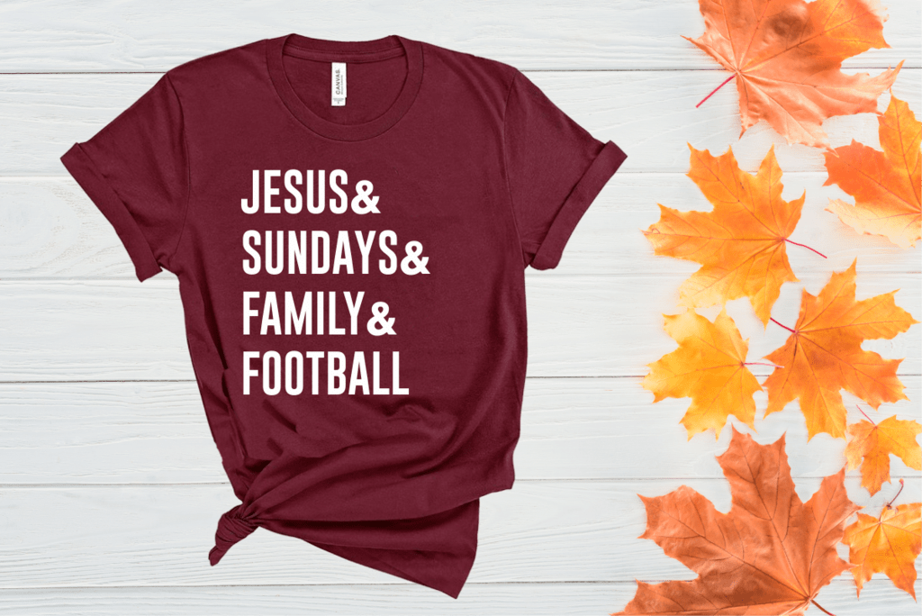 Jesus, Sundays, Family & Football Tee-NicholeMadison-Nichole Madison Boutique - Morgantown, Indiana