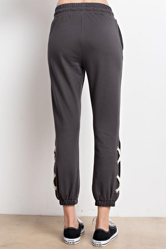 Joggers with lace up ankle-NicholeMadison-Nichole Madison Boutique - Morgantown, Indiana