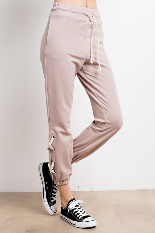 Joggers with lace up ankle-NicholeMadison-Nichole Madison Boutique - Morgantown, Indiana