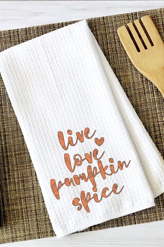 Live, Love, Pumpkin Spice Hand Towel-Home-NicholeMadison-Nichole Madison Boutique - Morgantown, Indiana