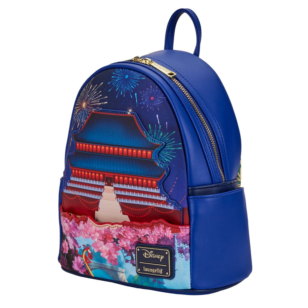 Loungefly Disney Mulan Castle Light Up Mini Backpack-Backpack-NicholeMadison-Nichole Madison Boutique - Morgantown, Indiana