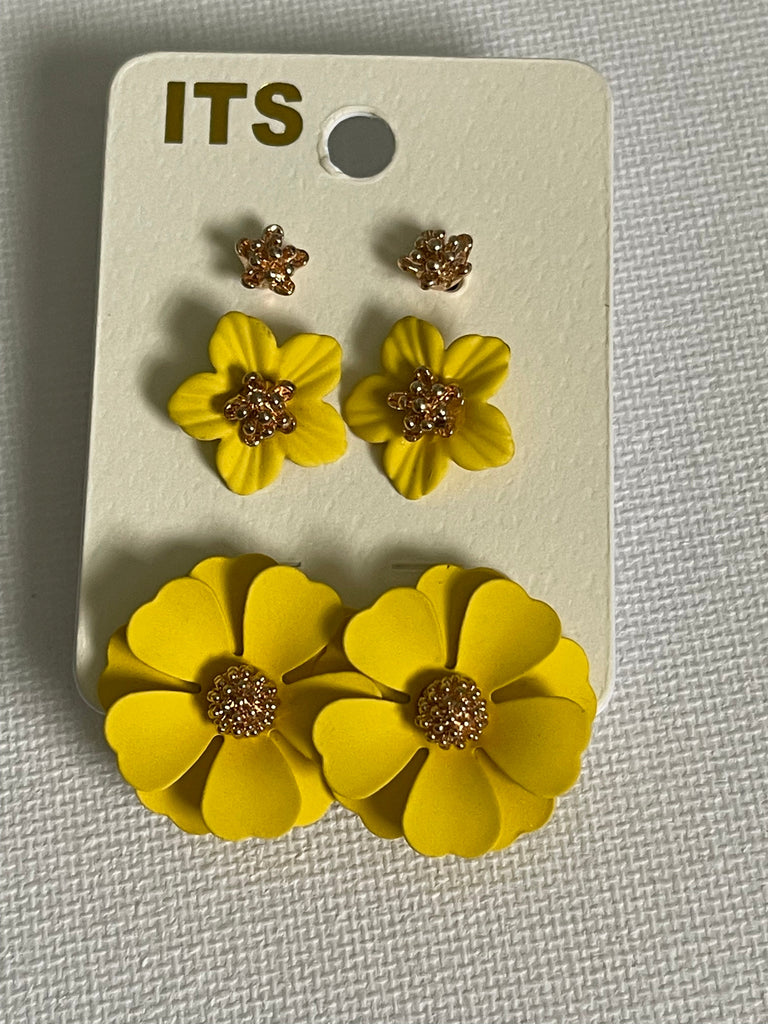 Maylee 3 piece Blooming Flower Earrings-Earrings-NicholeMadison-Nichole Madison Boutique - Morgantown, Indiana