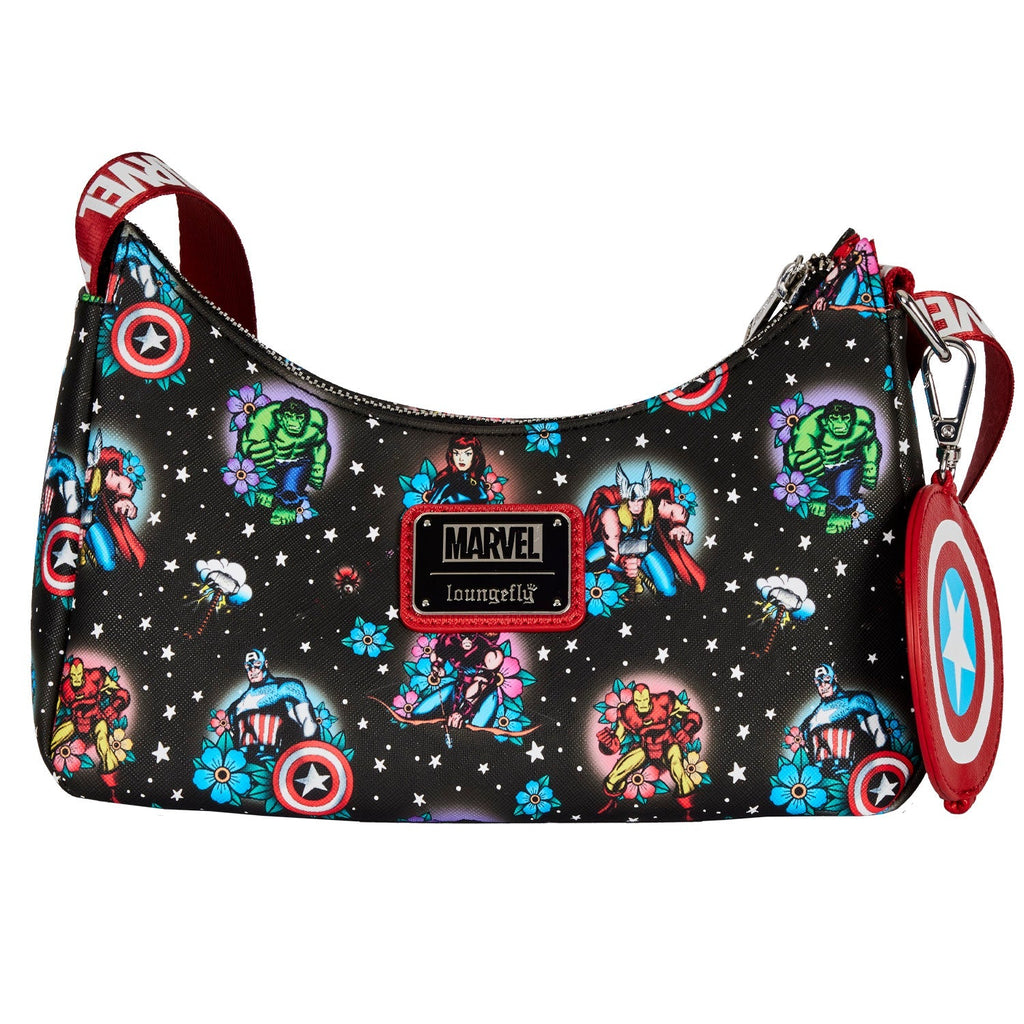 Loungefly Marvel Avengers Tattoo Shoulder Bag-Shoulder Bag-NicholeMadison-Nichole Madison Boutique - Morgantown, Indiana