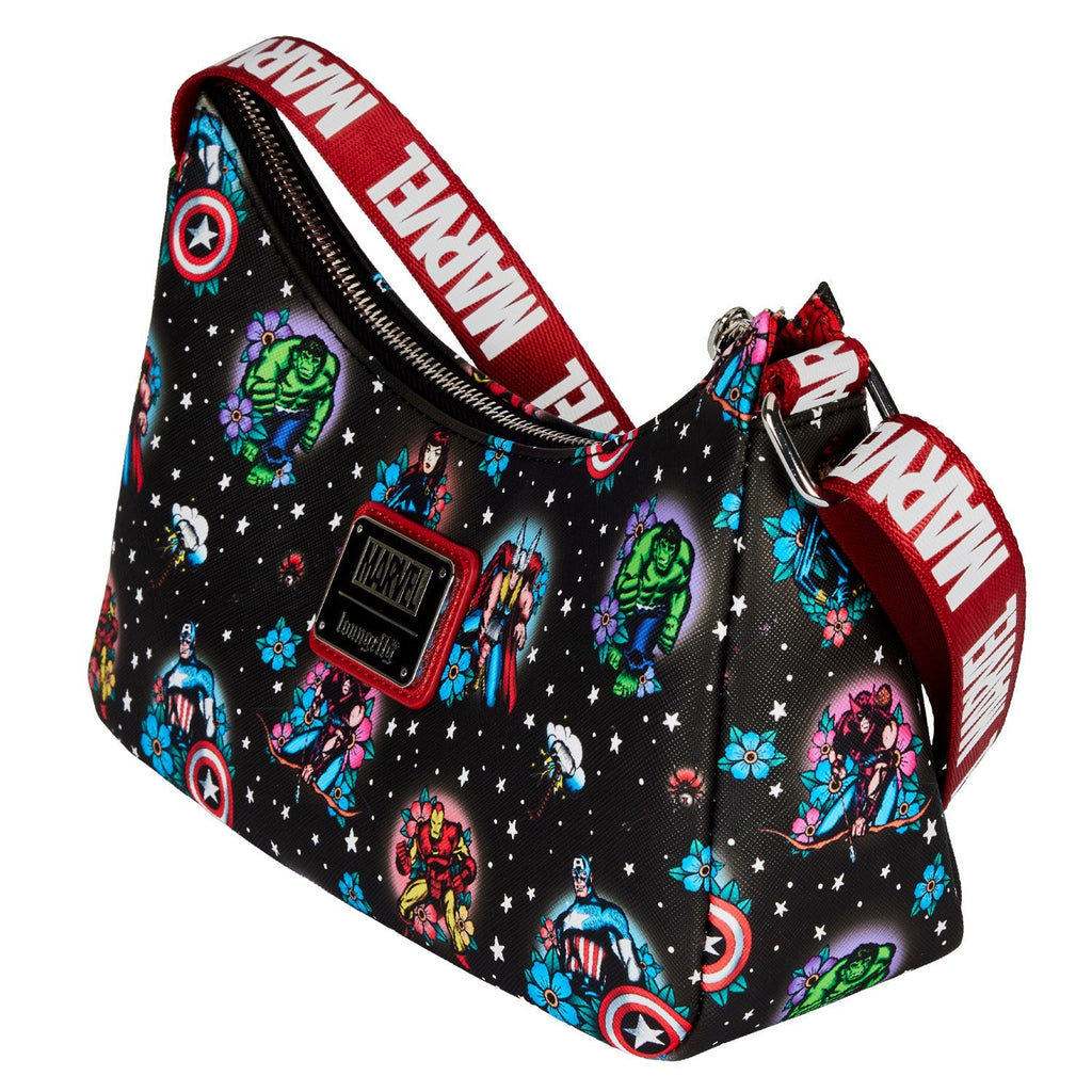 Loungefly Marvel Avengers Tattoo Shoulder Bag-Shoulder Bag-NicholeMadison-Nichole Madison Boutique - Morgantown, Indiana