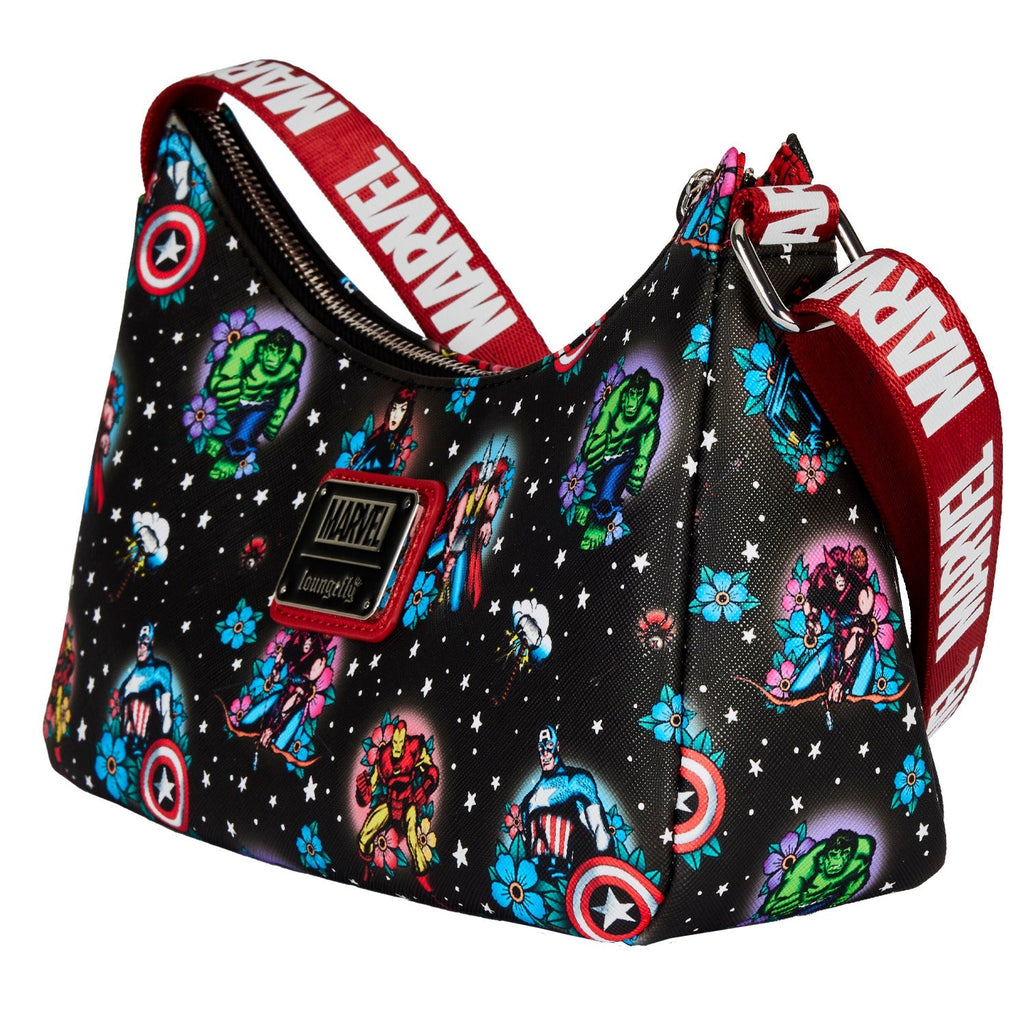 Loungefly Marvel Avengers Tattoo Shoulder Bag-Shoulder Bag-NicholeMadison-Nichole Madison Boutique - Morgantown, Indiana