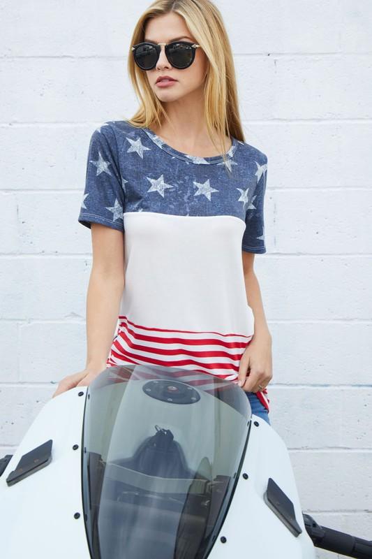 Stars and Stripes Short Sleeve T-NicholeMadison-Nichole Madison Boutique - Morgantown, Indiana