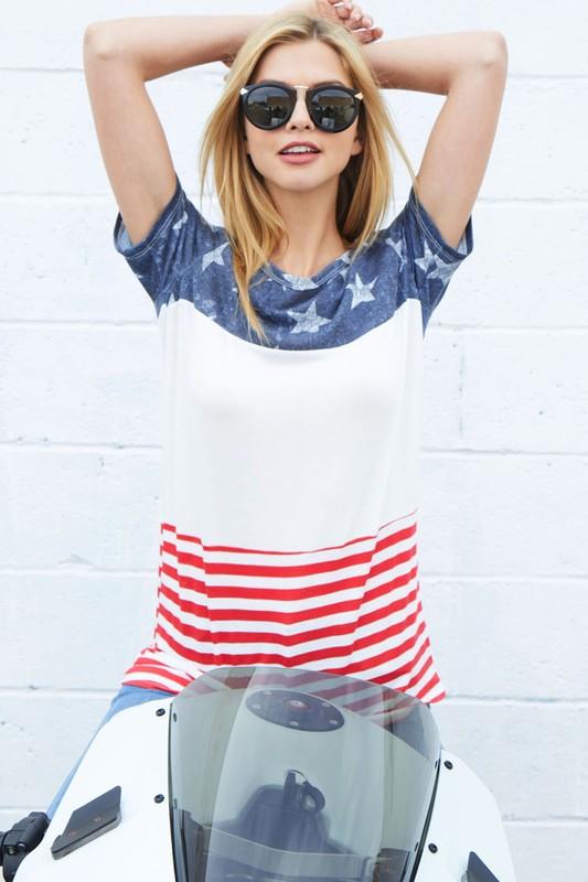 Stars and Stripes Short Sleeve T-NicholeMadison-Nichole Madison Boutique - Morgantown, Indiana