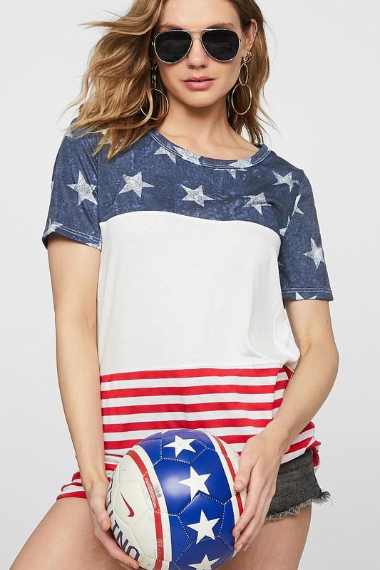 Stars and Stripes Short Sleeve T-NicholeMadison-Nichole Madison Boutique - Morgantown, Indiana