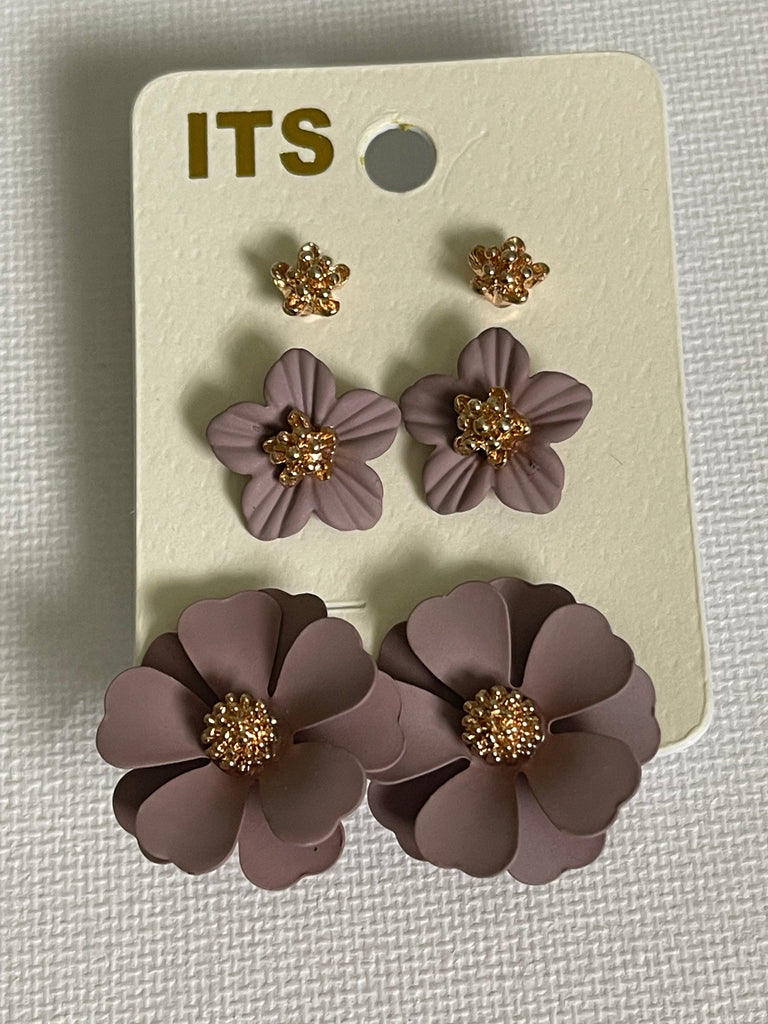 Maylee 3 piece Blooming Flower Earrings-Earrings-NicholeMadison-Nichole Madison Boutique - Morgantown, Indiana