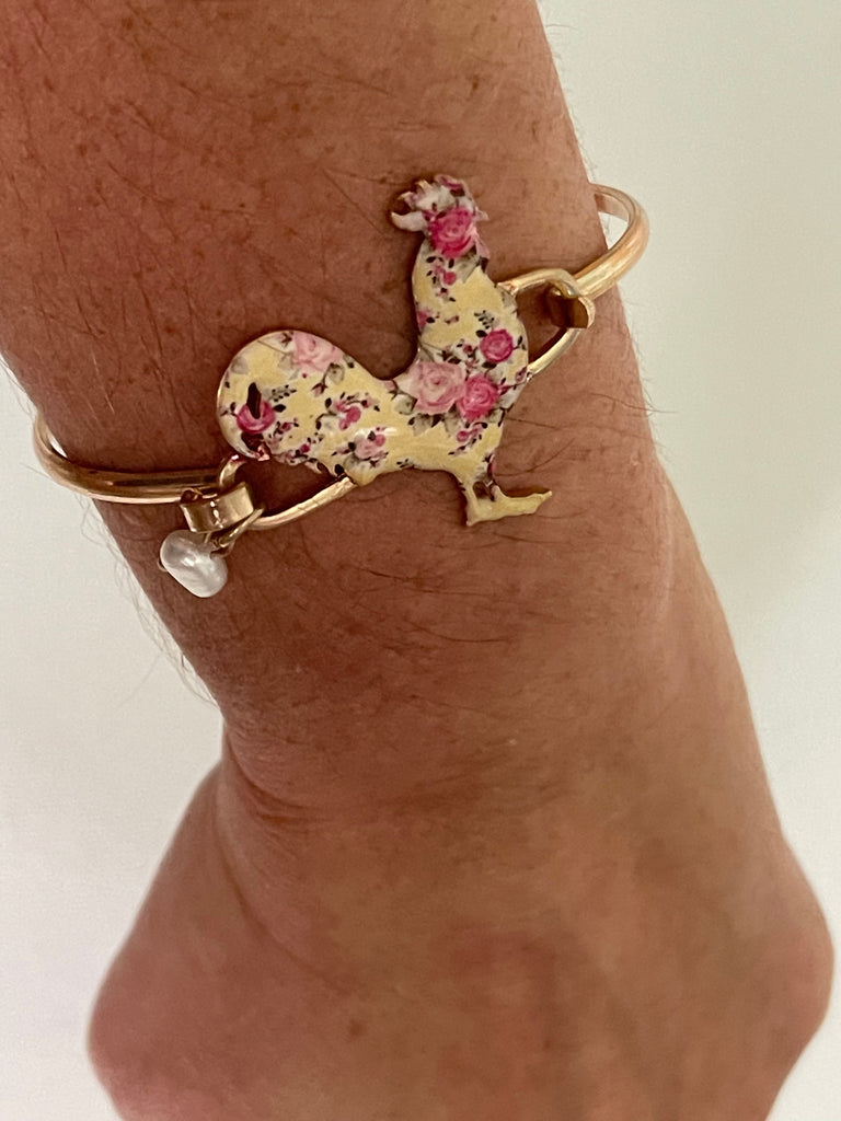 Vintage Yellow Floral Chicken Bracelet-NicholeMadison-Nichole Madison Boutique - Morgantown, Indiana