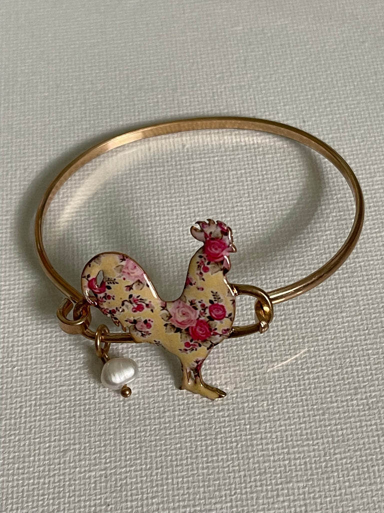 Vintage Yellow Floral Chicken Bracelet-NicholeMadison-Nichole Madison Boutique - Morgantown, Indiana