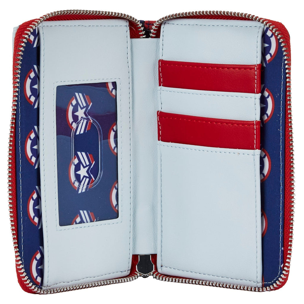 Loungefly Marvel Falcon Captain America Cosplay Zip Around Wallet-Wallet-NicholeMadison-Nichole Madison Boutique - Morgantown, Indiana