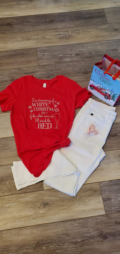 White Christmas Slim Fit Tshirt-NicholeMadison-Nichole Madison Boutique - Morgantown, Indiana